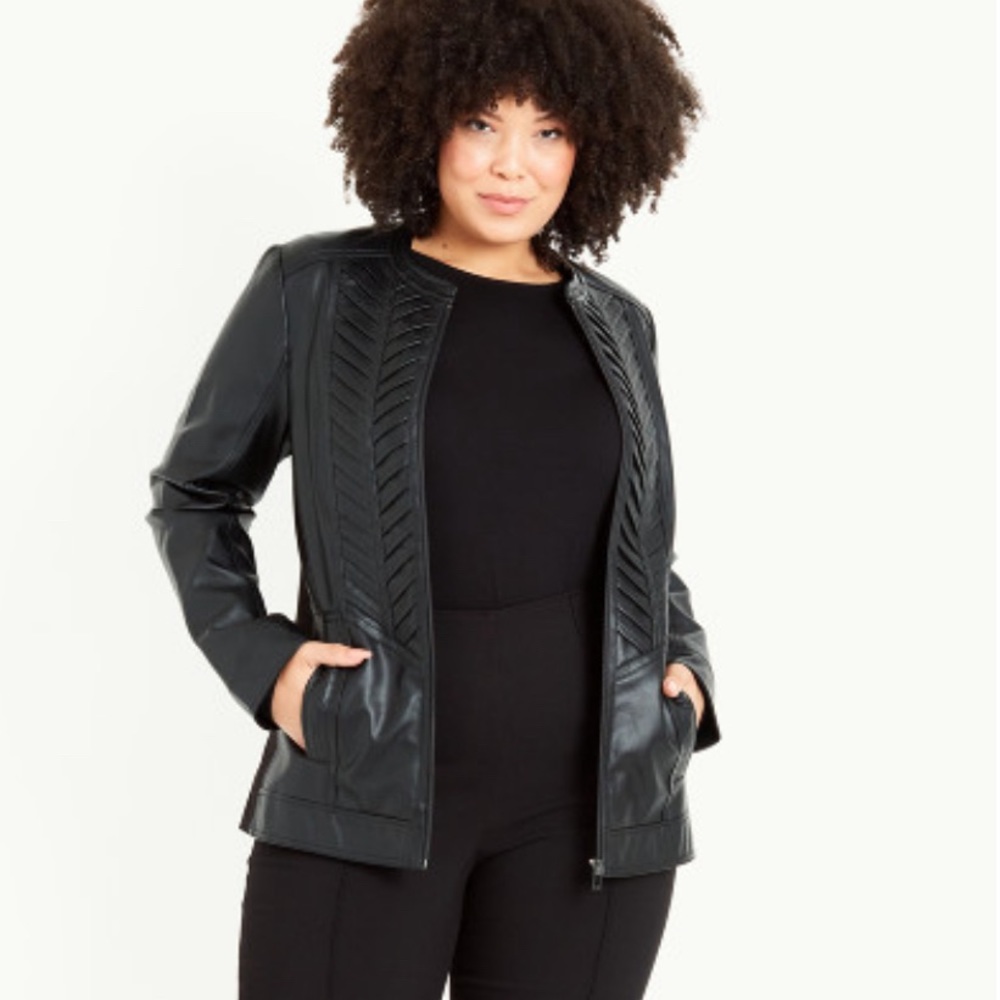 NWT - Avenue - EVANS Gothic Faux Leather Biker Jacket - black